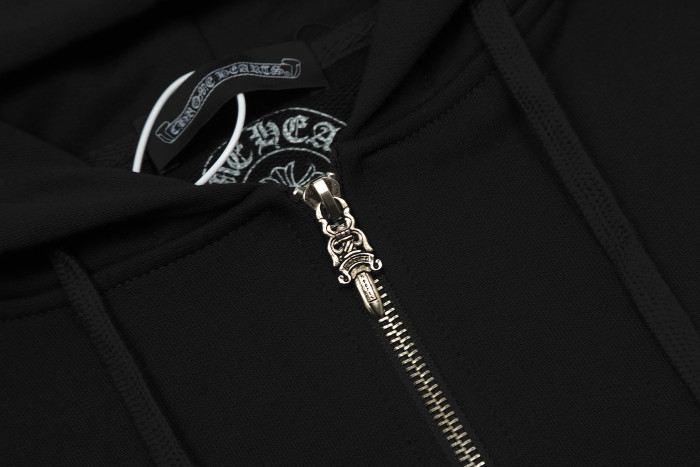 Chrome Hearts Horseshoe Floral Zip Up Hoodie KE821