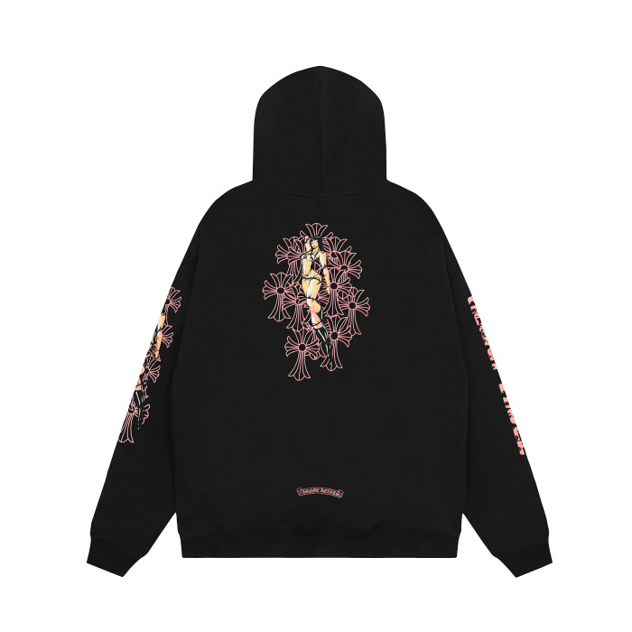 Chrome Hearts Horseshoe Floral Zip Up Hoodie KE821